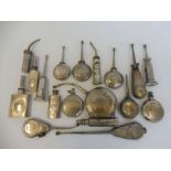 A good tray of miniature oilers, mostly nickel plated including a 'New Vesta', 'VVV Alpha' etc.