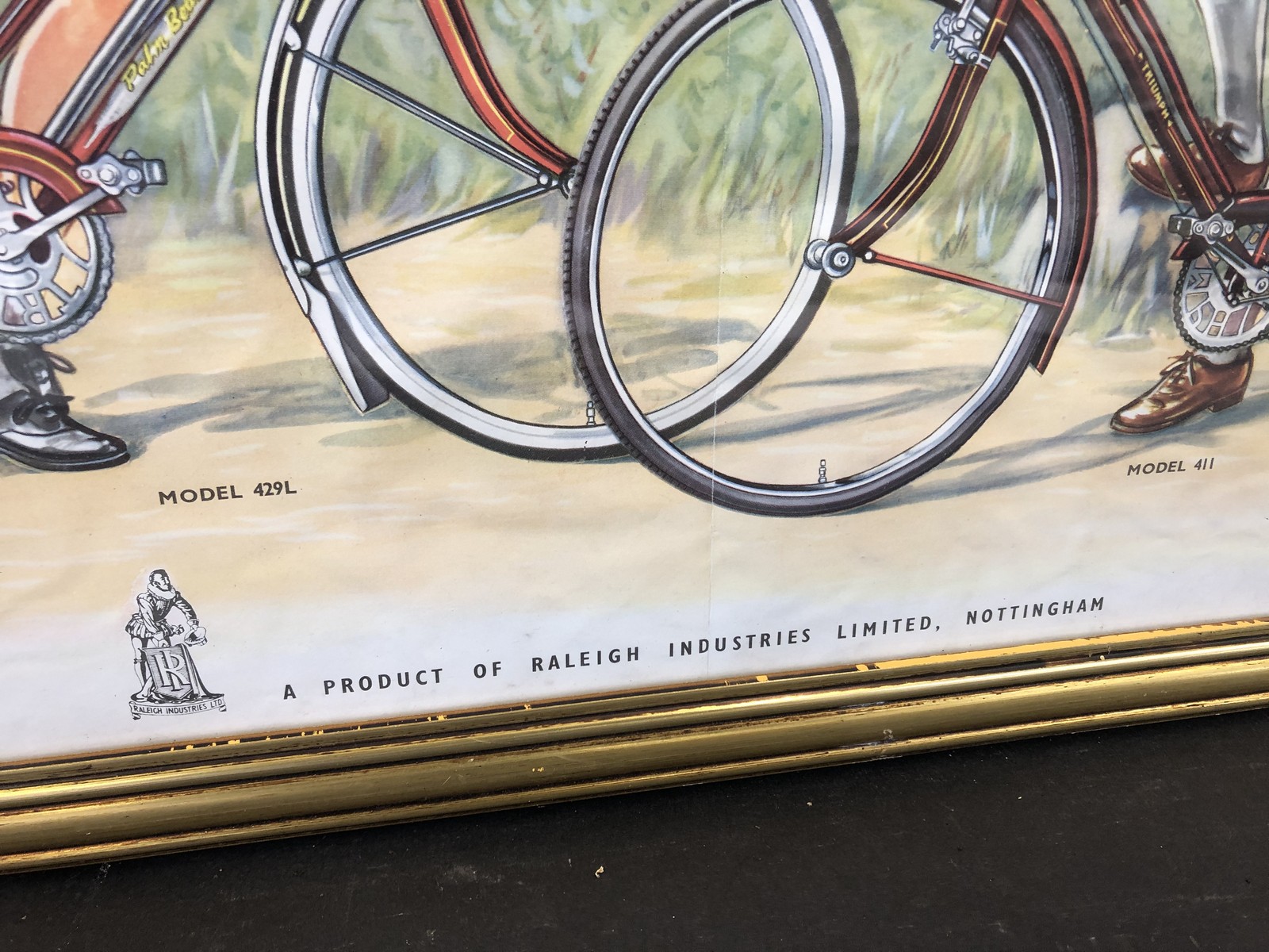 A 'Triumph Cycles for Juniors' pictorial framed poster, 20 1/2 x 15 3/4". - Image 2 of 3