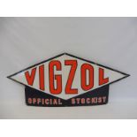 A rare Vigzol Official Stockist enamel sign, in very good condition, 41 1/2 x 17".