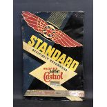 A Wakefield Castrol Standard cars advertising garage tin sign in bright condition, 13 1/4 x 19".