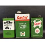 Three Castrol Gear oil cans.