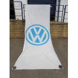 A very large VW garage forecourt flag, 59 x 13".