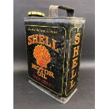 A Shell Motor Oil half gallon can, with correct cap of bright colour.