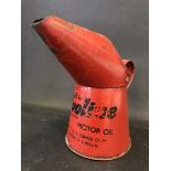 An Ovoline Motor Oil pint measure, dated 1952.