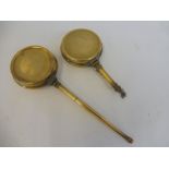 Two large polished brass oilers, both unmarked.