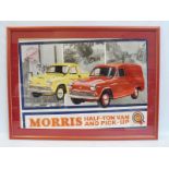 An original Morris BMC half-ton van and pick-up pictorial advertising poster, framed and glazed,