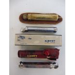 A selection of tyre pressure gauges including a Kismet gauge in original box 'supreme in the air