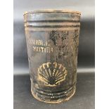 An early Shell five gallon drum with stencilled motif and lettering.