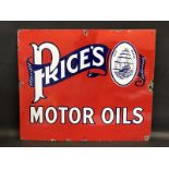A Price's Motor Oils rectangular enamel sign by Bruton of Palmers Green, excellent gloss, 25 x 21".