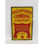 A Richford Grinding Compound glass sign, 5 x 8".