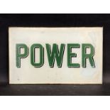 A Power petrol glass petrol pump brand insert, 14 x 8 1/2".