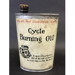 A Vacuum Oil Company Ltd Cycle Burning Oil oval can of good colour.