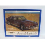 An Aston Martin V8 framed showroom display picture, 42 1/2 x 33".