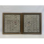 A set of 50 Lambert & Butler cigarette cards forming the Motor Cycles series, in two frames behind