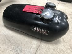 A fibreglass tank bearing Ariel decals.