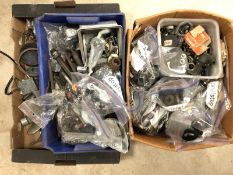 Three boxes of engine parts etc.