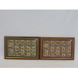 Two framed and glazed sets of 25 Ogden's cigarette cards, the 'Famous Dirt Track Riders' series,