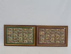 Two framed and glazed sets of 25 Ogden's cigarette cards, the 'Famous Dirt Track Riders' series,