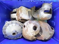 A selection of Lambretta GP/LI/TV/SX body parts, flywheel covers, airboxes, head cowls etc.