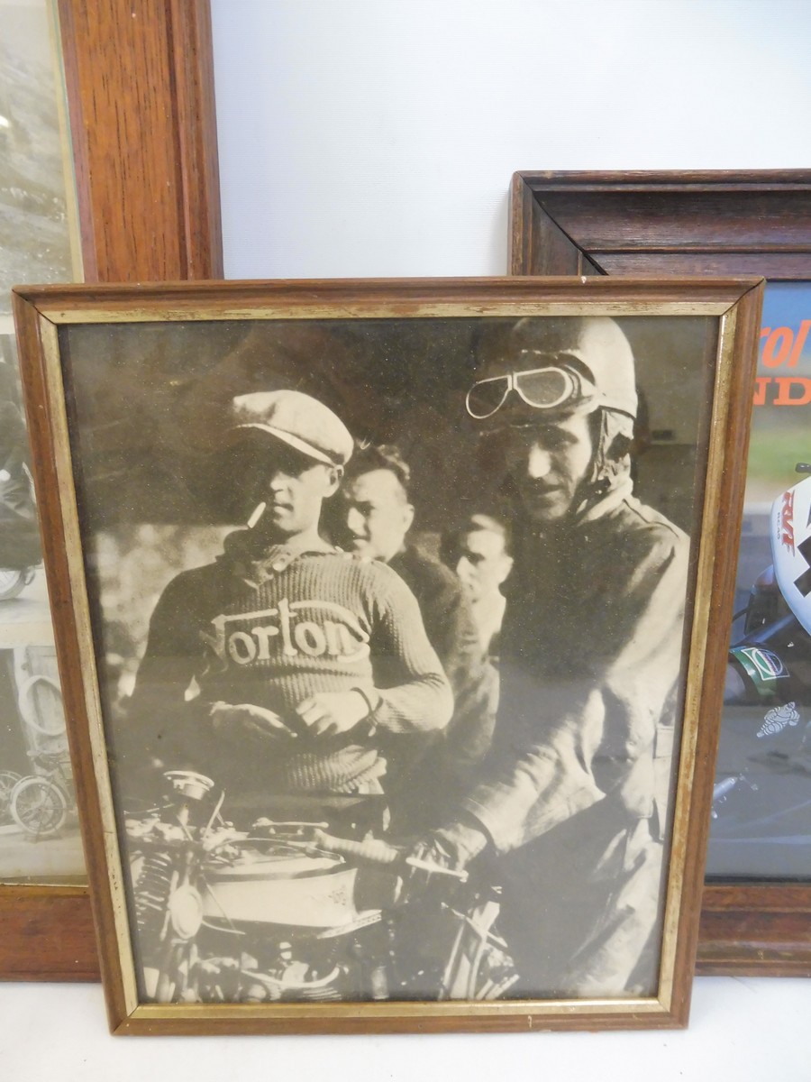 A selection of assorted motorcycling prints, including one showing Alec Bennett winner of the 1924 - Image 2 of 3