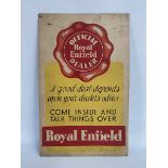 A Royal Enfield Official Dealer showcard, 12 x 19".
