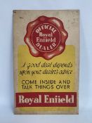 A Royal Enfield Official Dealer showcard, 12 x 19".