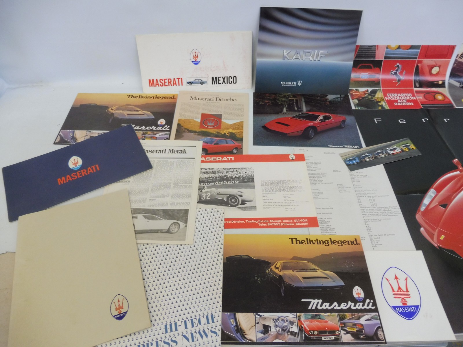 A small selection of Maserati brochures including one featuring the Mexico, plus others, Ferrari - Image 2 of 2