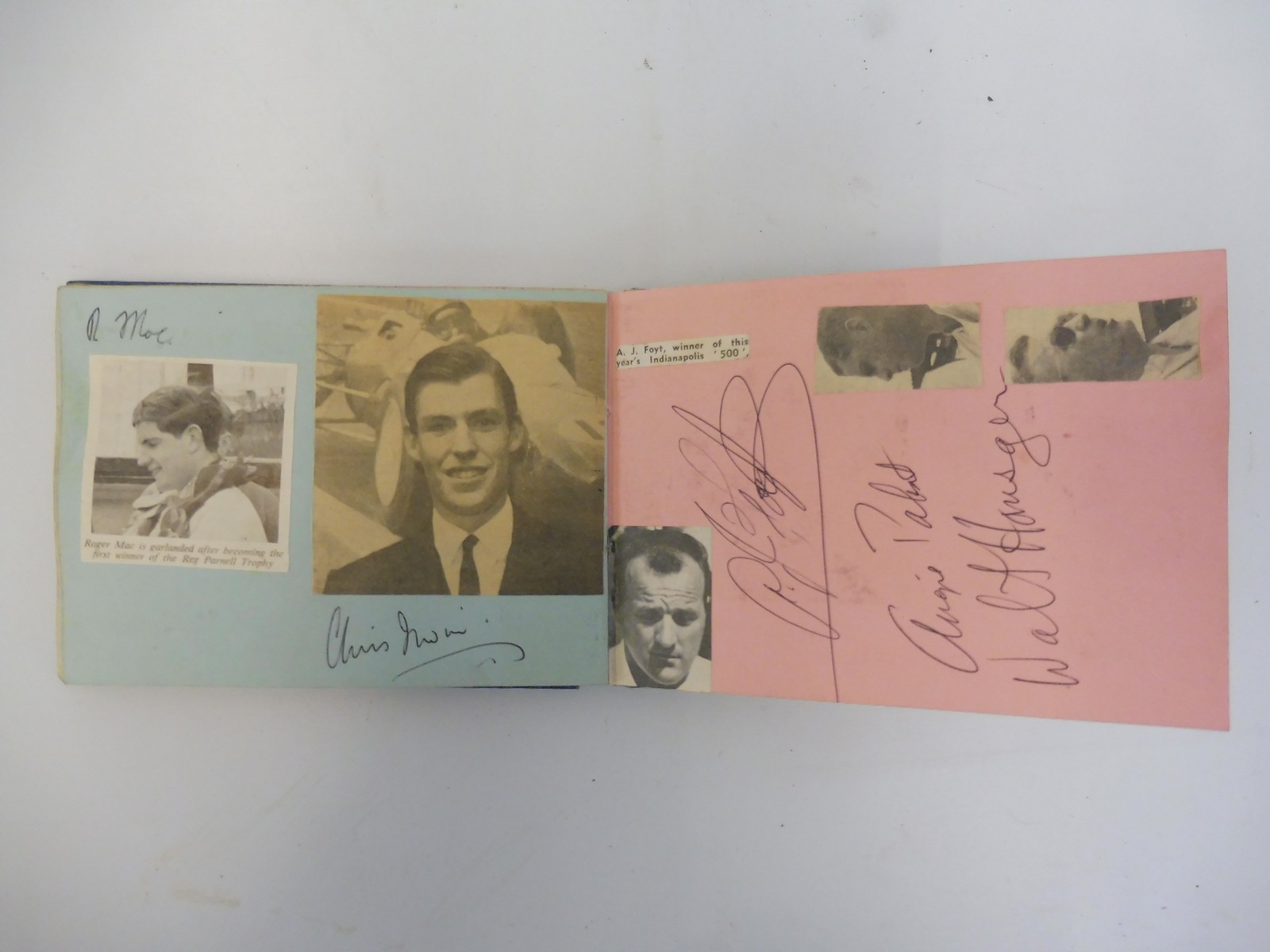 Two autograph albums containing an assortment of racing driver signatures including Jim Clark, - Image 8 of 12