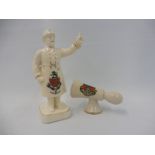 An Arcadian porcelain policeman for Eastbourne and a porcelain car horn stamped Windsor, by