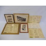 A selection of framed and glazed photographs of early motoring scenes.