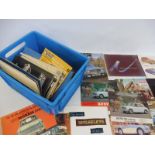 A box of mainly Austin brochures, mixed eras, also Vanden Plas, Austin Healey, Wolseley etc.