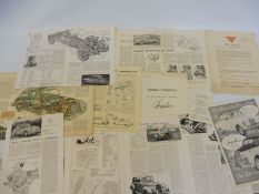 A quantity of Alvis and Armstrong Siddeley leaflets including a road test on the Alvis TC 21/100