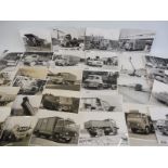 A box containing hundreds of mostly period A.E.C. commercial vehicle press photographs.