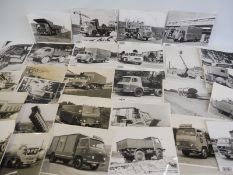 A box containing hundreds of mostly period A.E.C. commercial vehicle press photographs.