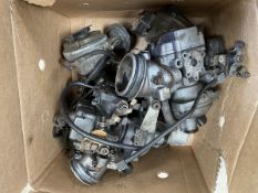 A box of Rover V8 carburettors.