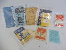 A selection of cycling related ephemera including two Raleigh Industries Cycle Maintenance