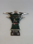 A Sunbeam Talbot Owners Club enamel badge, no. A3659.
