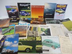 A quantity of Renault brochures and leaflets etc.