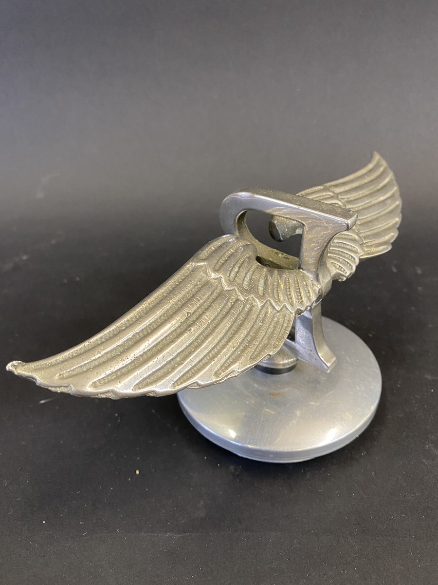 A 'Winged' Bentley 4.5 litre radiator mascot mounted on a reproduction cap. - Image 2 of 3
