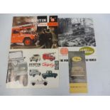 Two Austin Gipsy sales brochures, one for the Fire Pump, plus a Land Rover brochure, all in