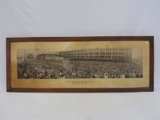 An oak framed and glazed black and white image titled 'Some of the Men Who Make the Ford Car' - 'a