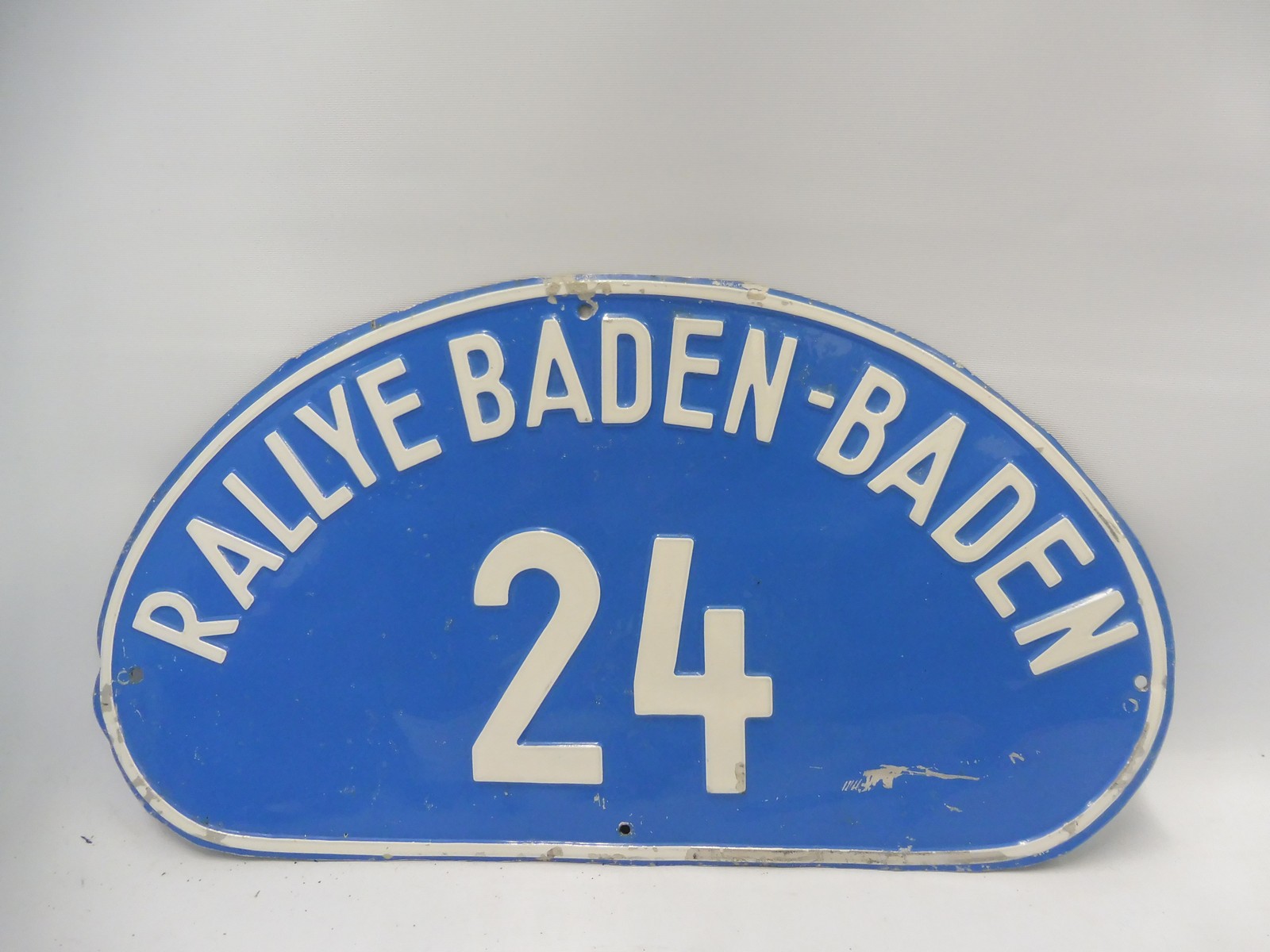 A Rallye Baden-Baden rally plaque, 12 1/2 x 7".