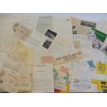 Two folders of assorted motor racing letters, leaflets etc.