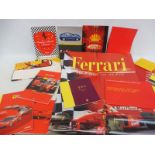 A collection of mixed Ferrari related literature, a poster etc.