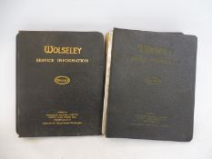 Two Wolseley Service Information books from the 1930s/1940s.