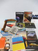 A box of Citroen car brochures, leaflets etc.