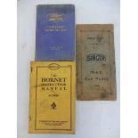 A Humber 'Twelve' Instruction Book, a Singer 10hp Car Parts booklet 1924 and a Wolseley Hornet