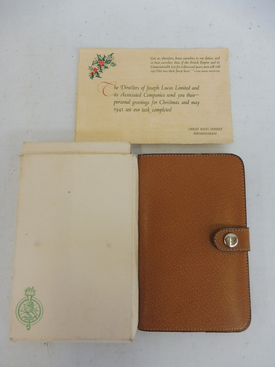 An n.o.s. Lucas promotional cigarette case in original box of issue.