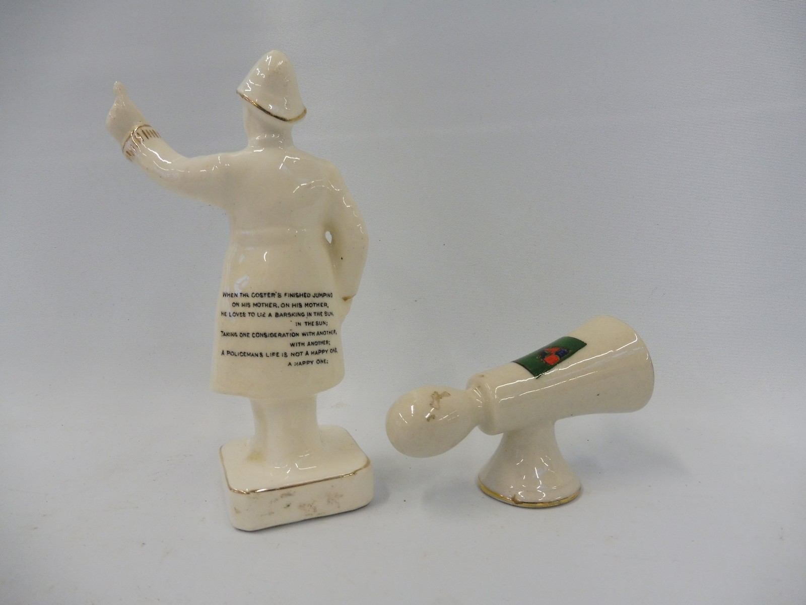 An Arcadian porcelain policeman for Eastbourne and a porcelain car horn stamped Windsor, by - Image 2 of 3