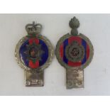 A Royal Engineers part enamel car badge by Gaunt, no. B/21 and one other.